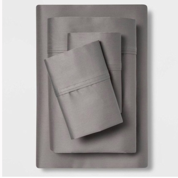Threshold Bedding Queen 40 Thread Count Solid Performance Sheet Set Gray Threshold Poshmark